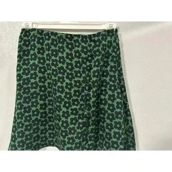 Urban Outfitters Womens Skirt Green Floral A-Line Button Front Bohemian Sz S - Picture 3 of 11